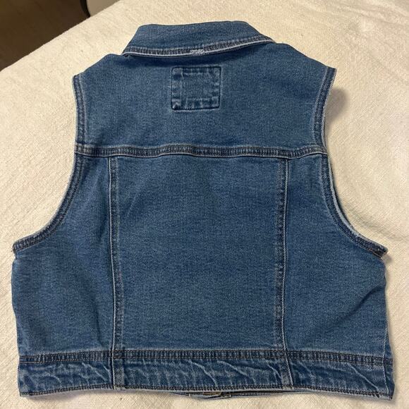 Wax Jeans Women's Classic Cropped Denim Vest SzL - Picture 2 of 6